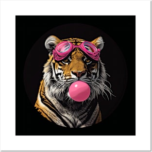 Tiger with bubblegum Posters and Art